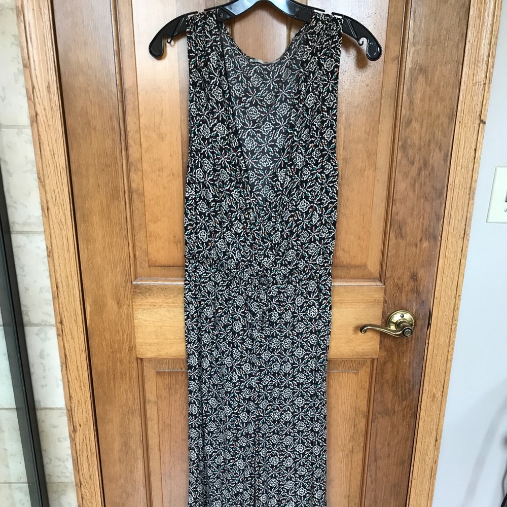 NWOT Black/Multi print long jumpsuit